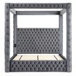 Better Home Products Dream 86.5 x 89 Velvet Upholstered King Canopy Bed in Gray