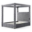 Better Home Products Dream 86.5 x 89 Velvet Upholstered King Canopy Bed in Gray