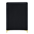 Better Home Products Monique Velvet Upholstered 5-Drawer Chest in Black