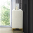 Better Home Products Velvet 6 Drawer Dresser with Gold Legs in Cream