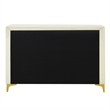 Better Home Products Velvet 6 Drawer Dresser with Gold Legs in Cream
