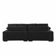 Better Home Products Daisy Convertible Sofa/L-Shaped Design in Black Corduroy