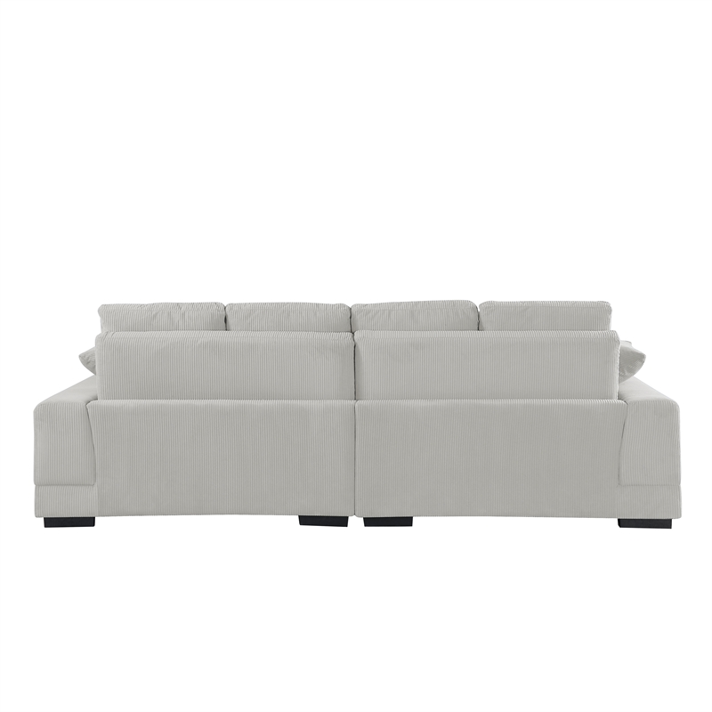 Better Home Products Daisy Convertible Sofa/L-Shaped Design in Cream Corduroy