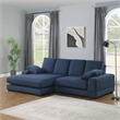 Better Home Products Daisy Convertible Sofa/L-Shaped Design in Blue Corduroy