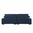 Better Home Products Daisy Convertible Sofa/L-Shaped Design in Blue Corduroy