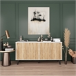 Better Home Products Sideboard Buffet Cabinet with Storage in White & Natural