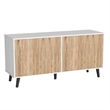 Better Home Products Sideboard Buffet Cabinet with Storage in White & Natural