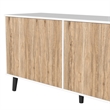 Better Home Products Sideboard Buffet Cabinet with Storage in White & Natural