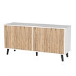 Better Home Products Sideboard Buffet Cabinet with Storage in White & Natural