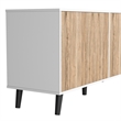 Better Home Products Sideboard Buffet Cabinet with Storage in White & Natural