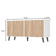 Better Home Products Sideboard Buffet Cabinet with Storage in White & Natural