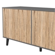 Better Home Products Sideboard Buffet Cabinet with Storage in Dark Gray&Natural