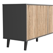 Better Home Products Sideboard Buffet Cabinet with Storage in Dark Gray&Natural