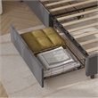 Better Home Products Amelia 4-Drawer Velvet Full Size Platform Bed in Gray