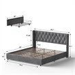 Better Home Products Amelia 4-Drawer Velvet King Size Platform Bed in Gray