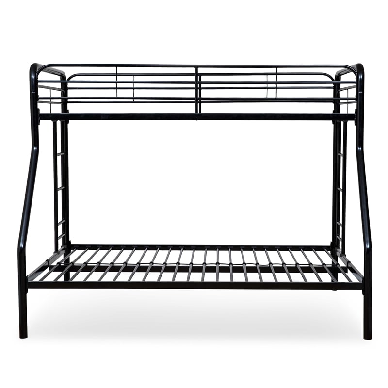 Better Home Products Twin over Full Metal Bunk Bed in Black Color
