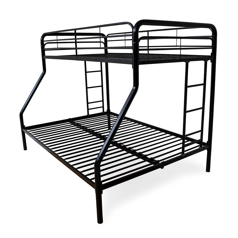 Better Home Products Twin over Full Metal Bunk Bed in Black Color