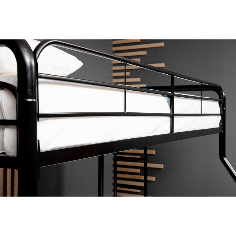 Better Home Products Twin over Full Metal Bunk Bed in Black Color