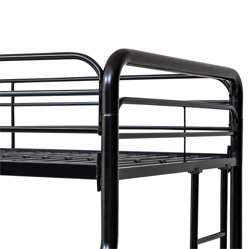 Better Home Products Twin over Full Metal Bunk Bed in Black Color