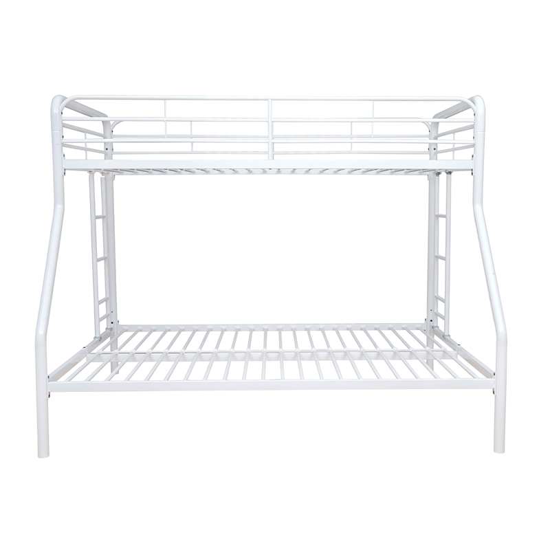 Better Home Products Twin over Full Metal Bunk Bed in White Color