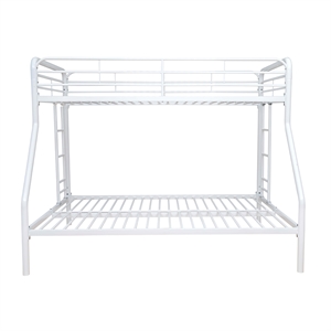 better home products twin over full metal bunk bed in white color