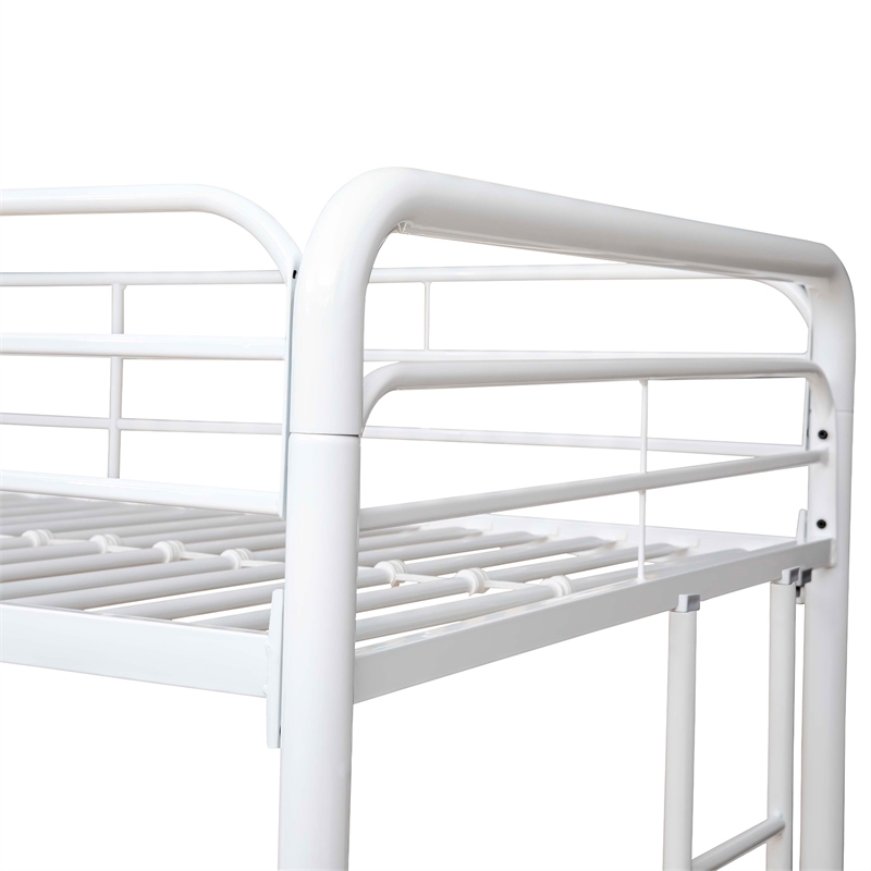 Better Home Products Twin over Full Metal Bunk Bed in White Color