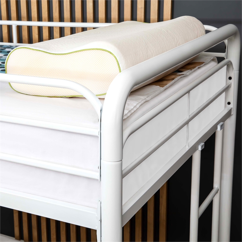 Better Home Products Twin over Full Metal Bunk Bed in White Color