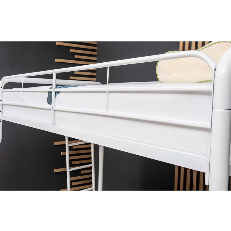 Better Home Products Twin over Full Metal Bunk Bed in White Color