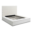 Better Home Products Cosmopolitan Velvet Upholstered Platform Queen Bed in Cream