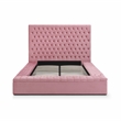Better Home Products Cosmopolitan Velvet Upholstered Platform Queen Bed in Pink