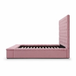 Better Home Products Cosmopolitan Velvet Upholstered Platform Queen Bed in Pink
