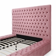 Better Home Products Cosmopolitan Velvet Upholstered Platform Queen Bed in Pink
