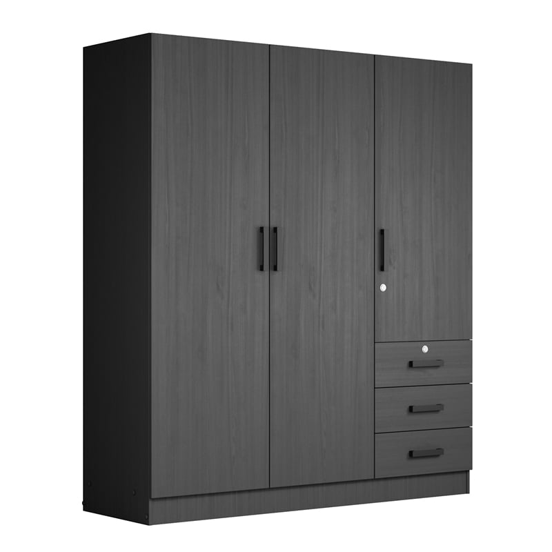 Better Home Product Violet Engineered Wood Wardrobe Armoire Closet in Black