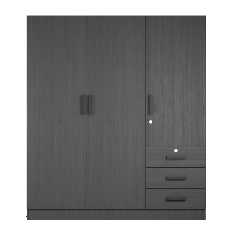 Better Home Product Violet Engineered Wood Wardrobe Armoire Closet in Black