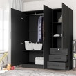 Better Home Product Violet Engineered Wood Wardrobe Armoire Closet in Black