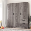 Better Home Product Violet Engineered Wood Wardrobe Armoire Closet in Gray