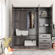 Better Home Product Violet Engineered Wood Wardrobe Armoire Closet in Gray
