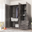 Better Home Product Violet Engineered Wood Wardrobe Armoire Closet in Gray