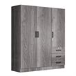 Better Home Product Violet Engineered Wood Wardrobe Armoire Closet in Gray
