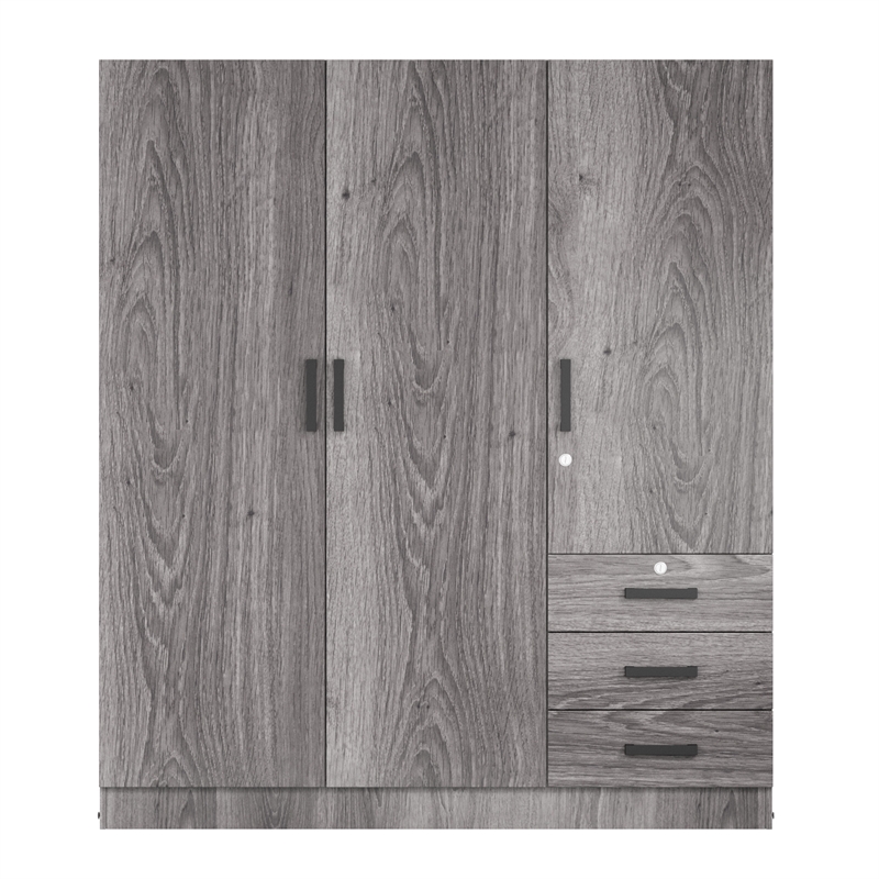 Better Home Product Violet Engineered Wood Wardrobe Armoire Closet in Gray