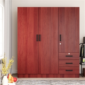Better Home Product Violet Engineered Wood Wardrobe Armoire Closet in Mahogany