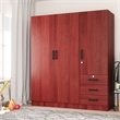 Better Home Product Violet Engineered Wood Wardrobe Armoire Closet in Mahogany