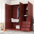 Better Home Product Violet Engineered Wood Wardrobe Armoire Closet in Mahogany