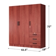 Better Home Product Violet Engineered Wood Wardrobe Armoire Closet in Mahogany