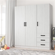 Better Home Product Violet Engineered Wood Wardrobe Armoire Closet in White