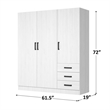 Better Home Product Violet Engineered Wood Wardrobe Armoire Closet in White
