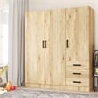 Better Home Product Violet Engineered Wood Wardrobe Armoire Closet in Natural