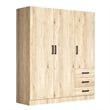 Better Home Product Violet Engineered Wood Wardrobe Armoire Closet in Natural