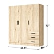 Better Home Product Violet Engineered Wood Wardrobe Armoire Closet in Natural