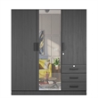 Better Home Product Violet Engineered Wood Wardrobe Armoire with Mirror in Black